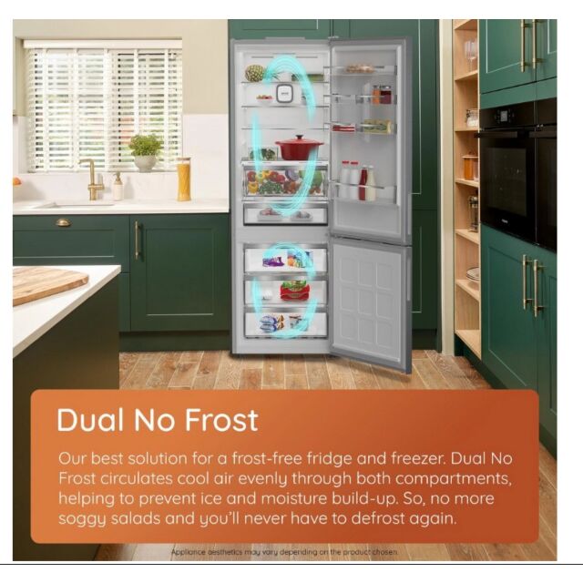 Hotpoint HPKF6353XP4UK Freestanding Dual No Frost 66.1Cm 60/40 Fridge Freezer - Pet Inox