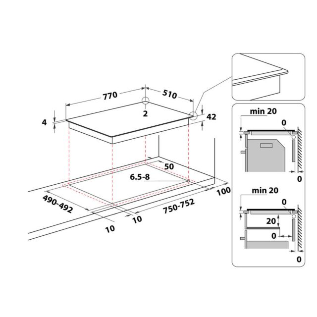 Hotpoint HR724BH 77Cm Ceramic Hob