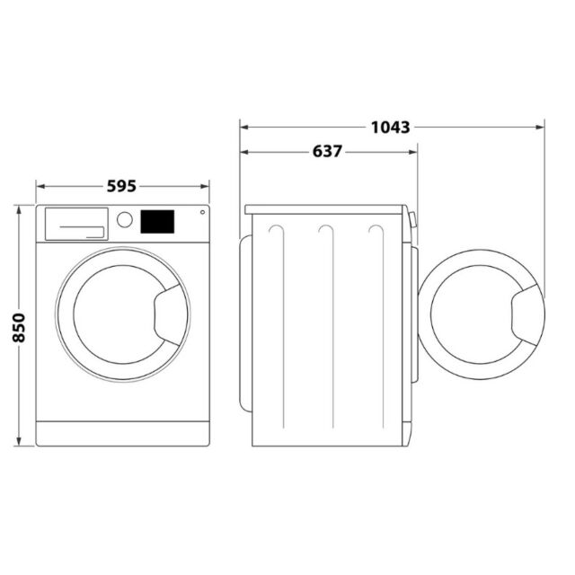 Hotpoint NSWF946BSUK 9Kg 1400 Spin Washing Machine - Black