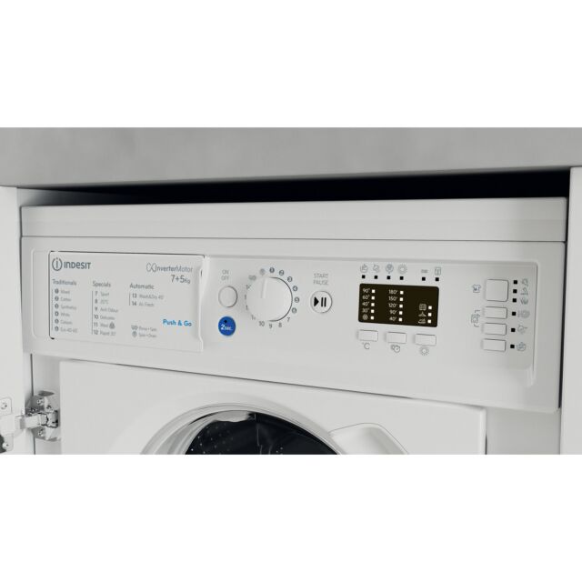 Indesit BIWDIL75148UK 7Kg/5Kg 1400 Spin Washer Dryer - White