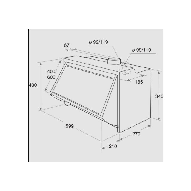 Indesit IAEINT66LSGR Swing Out Hood