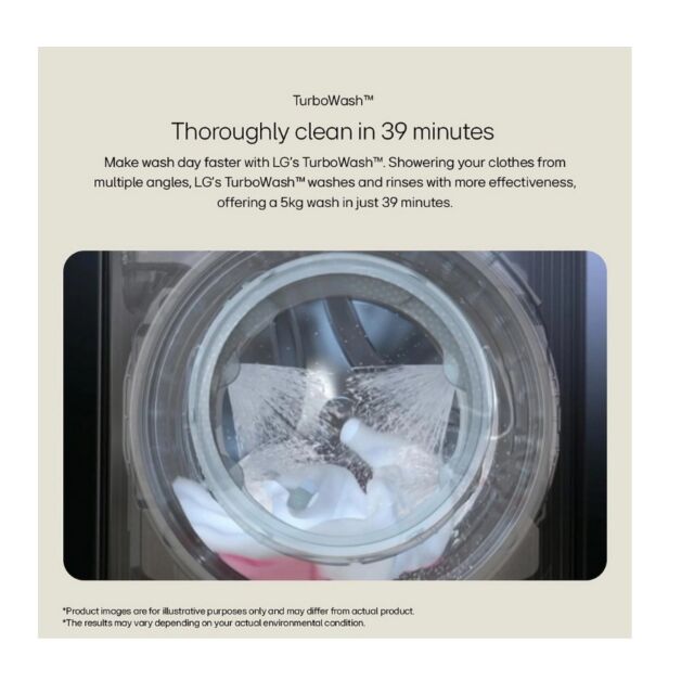 LG F4Y513GBLN1 13Kg 1400 Spin Washing Machine - Slate Grey