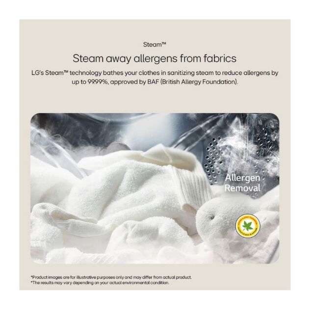 LG F4Y513WWLN1 13Kg 1400 Spin Washing Machine - White