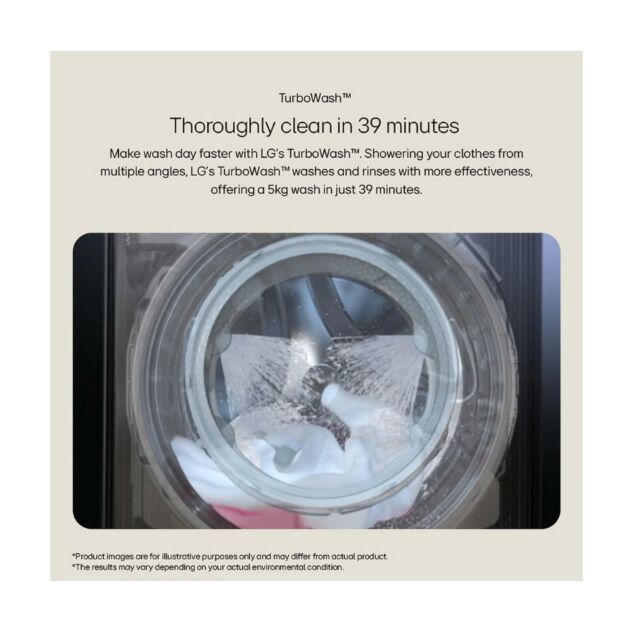 LG F4Y513WWLN1 13Kg 1400 Spin Washing Machine - White
