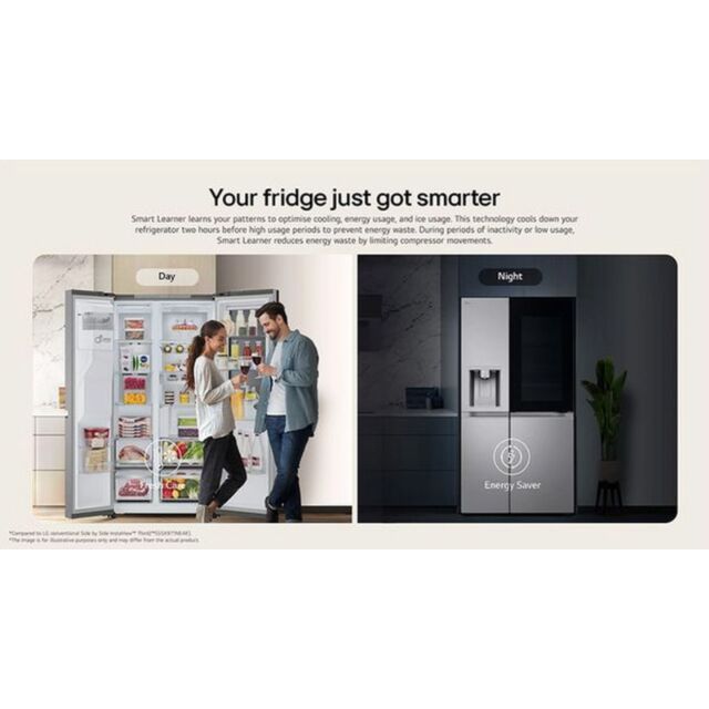 LG GSXE91BSAD Side By Side 91.3Cm Non Plumbed - Fridge Freezer - Brushed Steel
