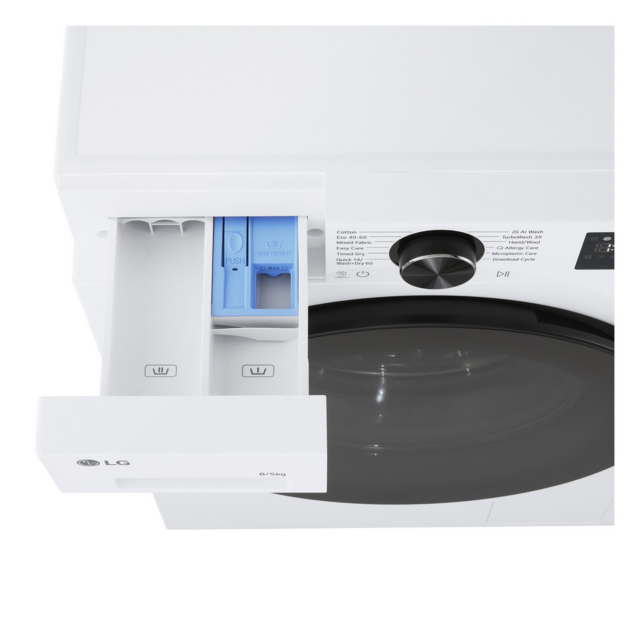 LG W2X5085TLB Series 3 Ai Direct Drive W2x5085tlb 8 Kg Washer Dryer - White