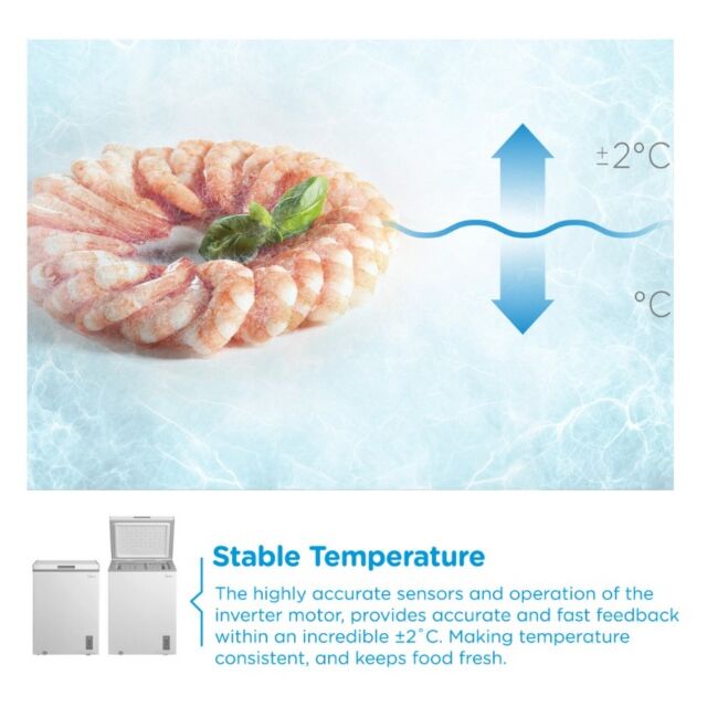 Midea MDRC211FZE01 143 Ltr Static Chest Freezer - White