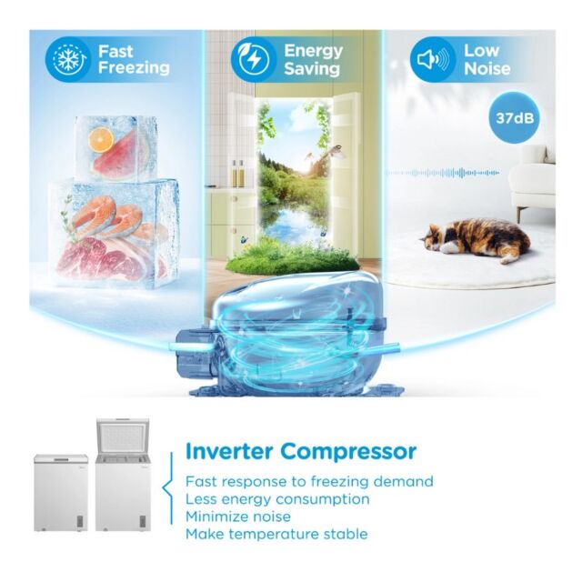 Midea MDRC211FZE01 143 Ltr Static Chest Freezer - White