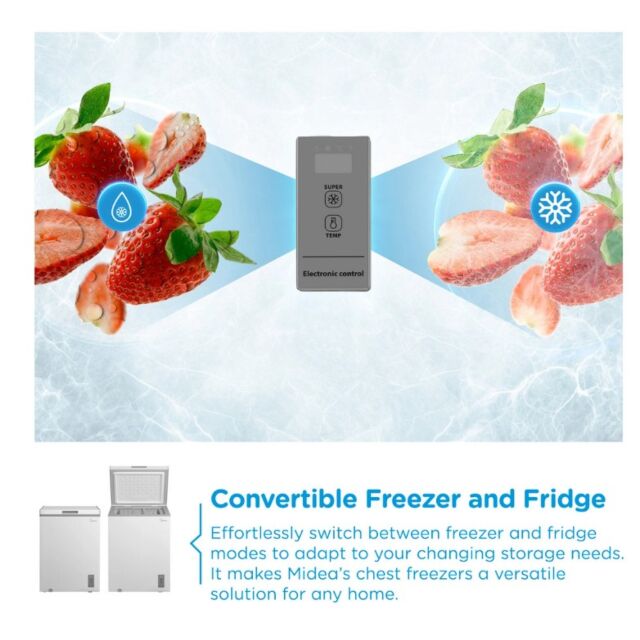 Midea MDRC211FZE01 143 Ltr Static Chest Freezer - White