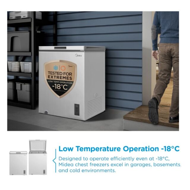 Midea MDRC211FZE01 143 Ltr Static Chest Freezer - White