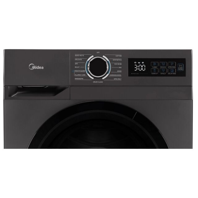 Midea MF110W100BA10TU 10Kg 1400 Spin Washing Machine - Graphite