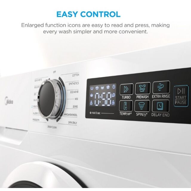 Midea MF110W100BA10WU 10Kg 1400 Spin Washing Machine - White
