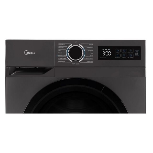 Midea MF110W80BA10TUK 8Kg 1400 Spin Washing Machine - Graphite