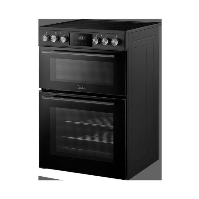 Midea MFO24EME4R118-B K 60Cm Double Oven Cooker With Ceramic Hob - Black