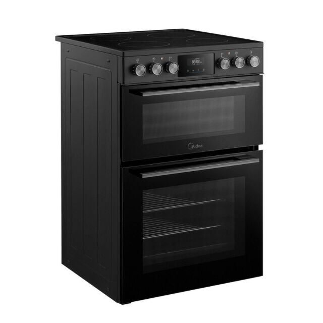Midea MFO24EME4R118-B K 60Cm Double Oven Cooker With Ceramic Hob - Black
