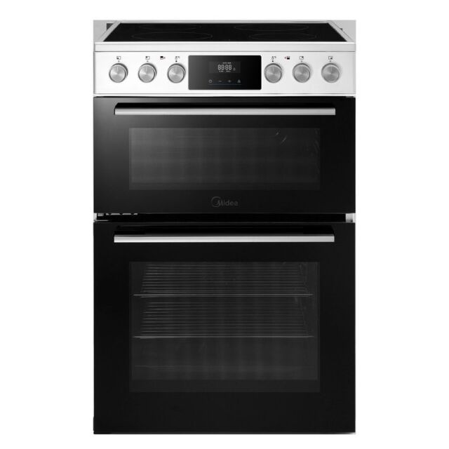 Midea MFO24EME4R118-W H 60Cm Double Oven Cooker With Ceramic Hob - White