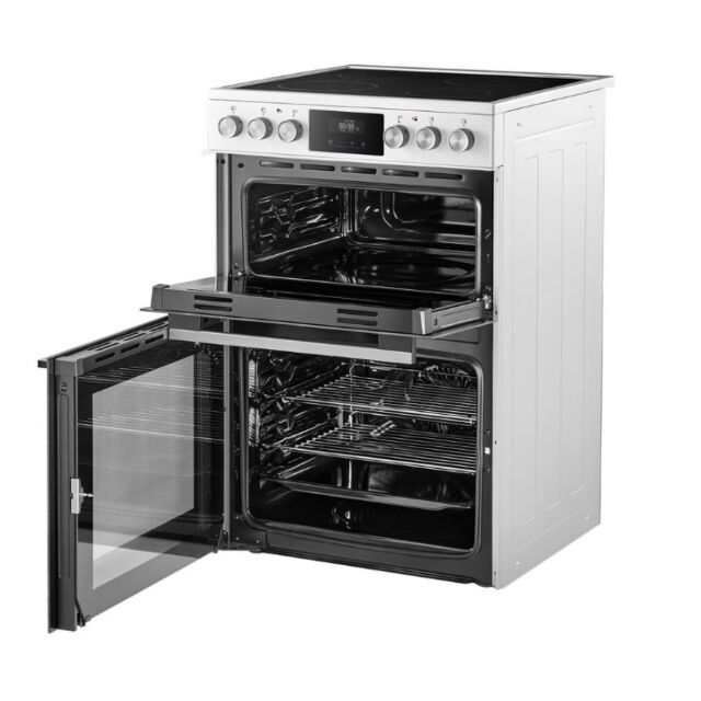Midea MFO24EME4R118-W H 60Cm Double Oven Cooker With Ceramic Hob - White