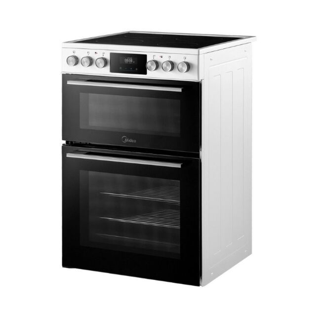 Midea MFO24EME4R118-W H 60Cm Double Oven Cooker With Ceramic Hob - White