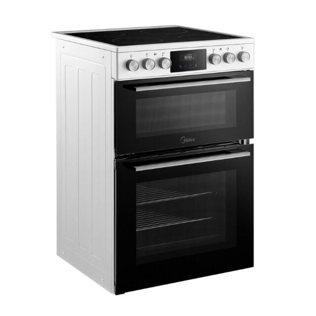 Midea MFO24EME4R118-W H 60Cm Double Oven Cooker With Ceramic Hob - White