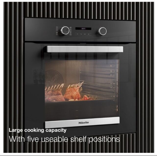 Miele H 2465 BP 59.5Cm Built In Electric Single Oven - Black & Stainless Steel