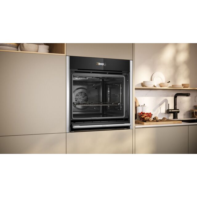 Neff B54CR71N0B N 70, Built-in oven, 60 x 60 cm, Stainless steel, Hide & Slide, Pyrolytic Oven