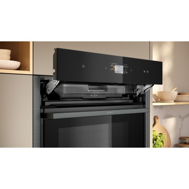 Neff B64VS71G0B N 90, Built-in oven with added steam function, 60 x 60 cm, Graphite-Grey, Hide & Slide, Pyrolytic Oven