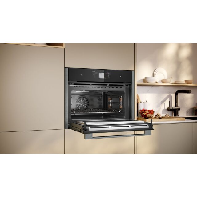 Neff C24MT73G0B N90, Built-in compact oven with microwave function, 60 x 45 cm, Graphite-Grey