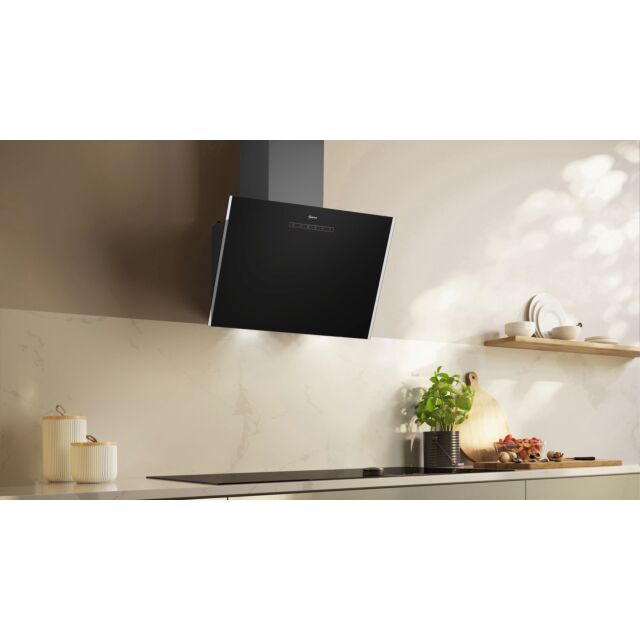 Neff D63IDK1S0B N 30, Wall-mounted cooker hood, 60 cm, clear glass black printed