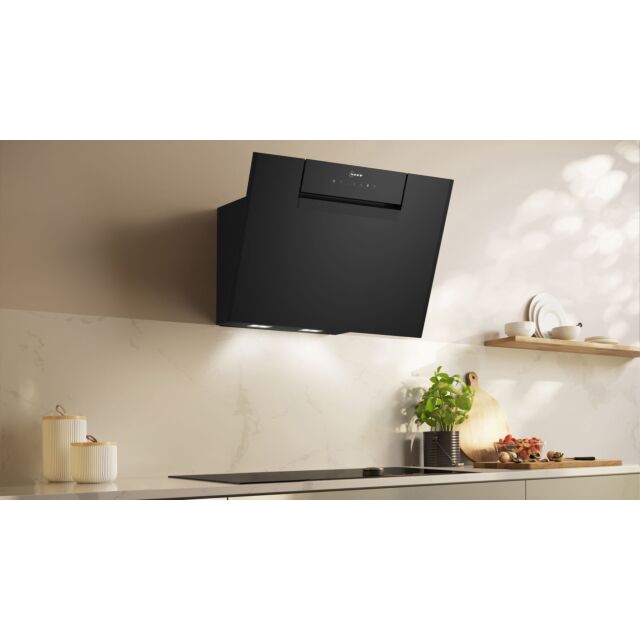 Neff D65IFN1S0B N 50, Wall-mounted cooker hood, 60 cm, clear glass black printed