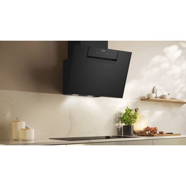 Neff D65IFN1S0B N 50, Wall-mounted cooker hood, 60 cm, clear glass black printed