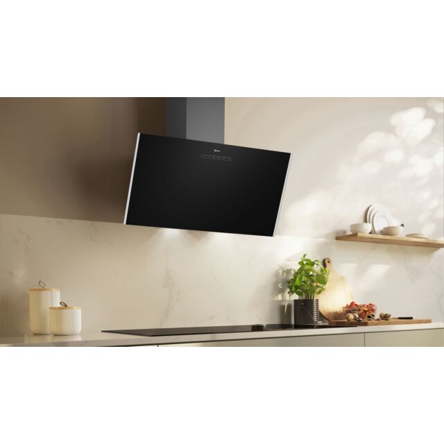 Neff D83IDK1S0B N 30, Wall-mounted cooker hood, 80 cm, clear glass black printed