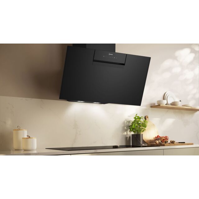 Neff D85IFN1S0B N 50, Wall-mounted cooker hood, 80 cm, clear glass black printed