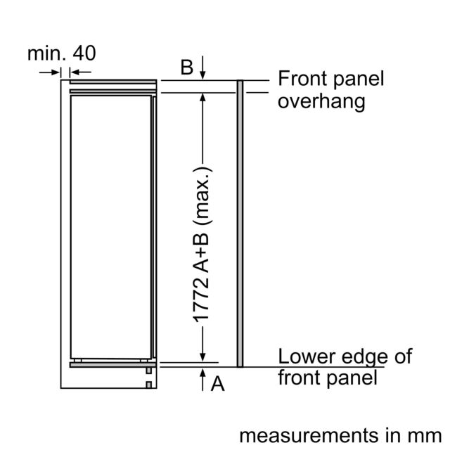 Neff GI7815NE0 N 90, Built-in freezer, 177.2 x 55.8 cm, soft close flat hinge