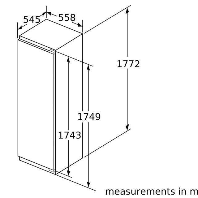 Neff GI7815NE0 N 90, Built-in freezer, 177.2 x 55.8 cm, soft close flat hinge