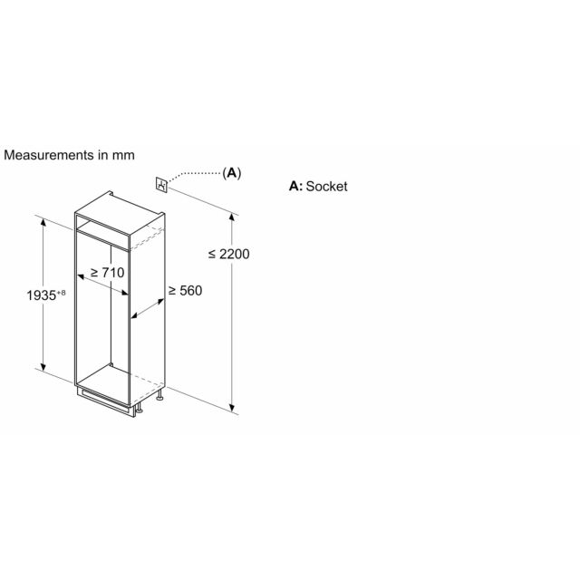 Neff KB7962SE0 Built-In N 50, Built-in fridge-freezer with freezer at bottom, 193.5 x 69.1 cm, sliding hinge