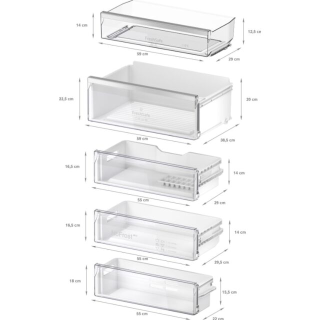Neff KB7966DD1G 193.5X70.8 Xxl Nofrost Bottom Freezer, 1 Freshsafe Drawer, 1 Xxl Freshsafe Veg Drawe