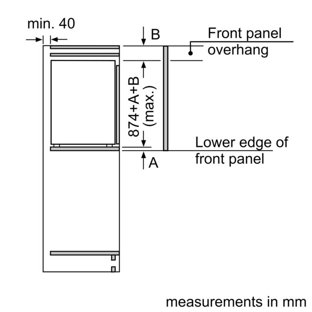 NEFF KI1212FE0 N 50, Built-in fridge, 88 x 56 cm, flat hinge
