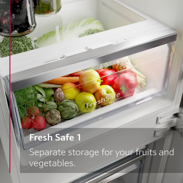 Neff KI5872FE0G N 50, Built-in fridge-freezer with freezer at bottom, 177.2 x 54.1 cm, flat hinge - white