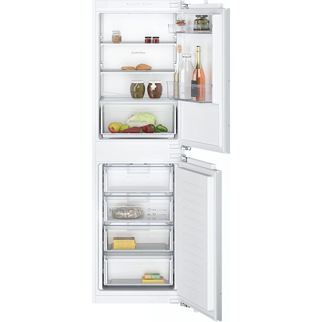 Neff KI7851FE0G N 30, Built-in fridge-freezer with freezer at bottom, 177.2 x 54.1 cm, flat hinge