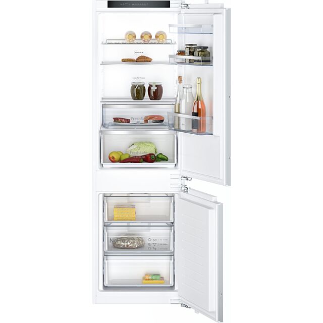 Neff KI7862FE0G N 50, Built-in fridge-freezer with freezer at bottom, 177.2 x 54.1 cm, flat hinge