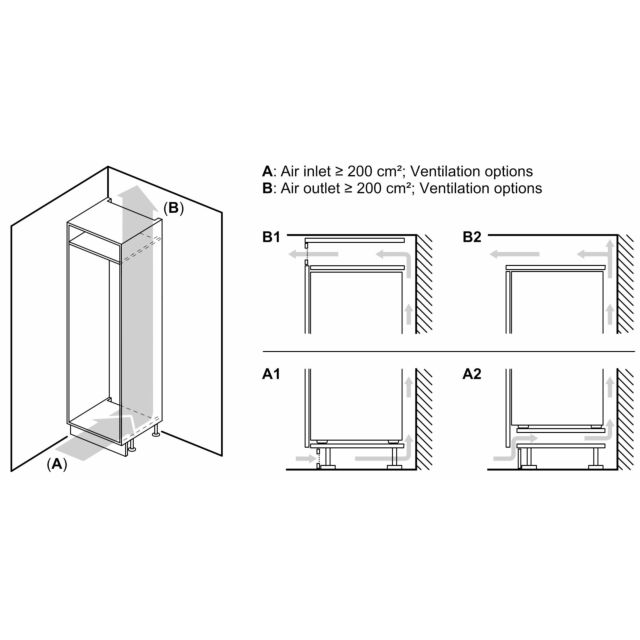 Neff KI7862FE0G N 50, Built-in fridge-freezer with freezer at bottom, 177.2 x 54.1 cm, flat hinge