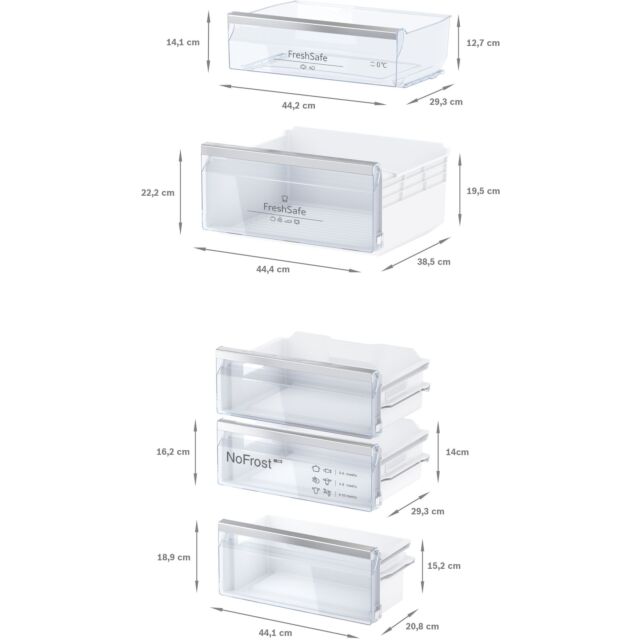Neff KI7862FE0G N 50, Built-in fridge-freezer with freezer at bottom, 177.2 x 54.1 cm, flat hinge