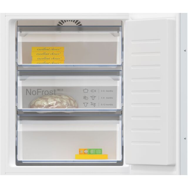 Neff KI7862SE0G N 50, Built-in fridge-freezer with freezer at bottom, 177.2 x 54.1 cm, sliding hinge