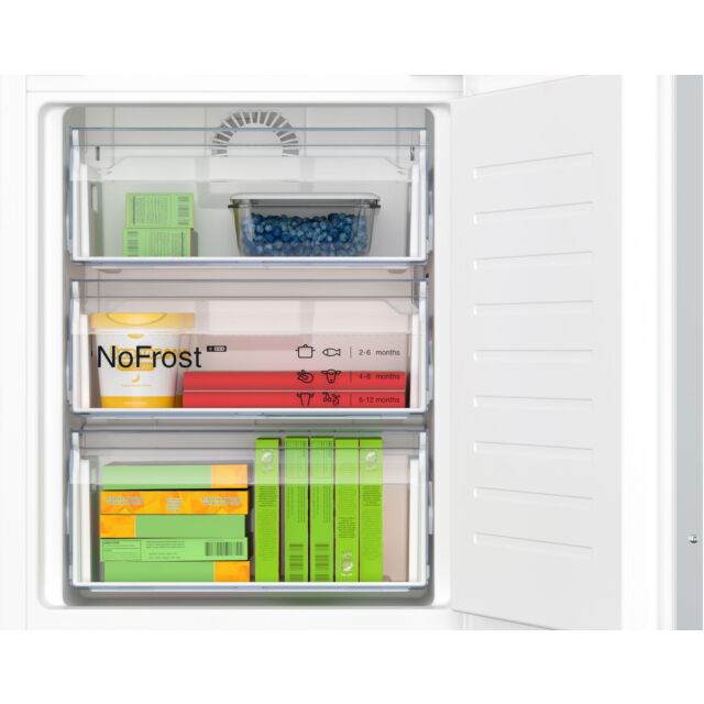 Neff KI7863DD0G N 70, Built-in fridge-freezer with freezer at bottom, 177.2 x 55.8 cm, soft close flat hinge