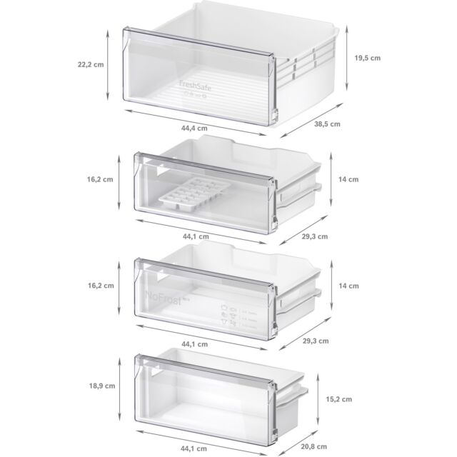 Neff KI7961SE0G N 30, Built-in fridge-freezer with freezer at bottom, 193.5 x 54.1 cm, sliding hinge