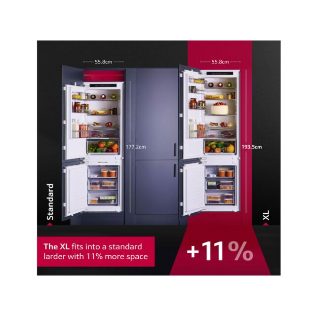 Neff KI7962FD0G 193.5X54 Xl Nofrost Bottom Freezer, Led Light, Xxl Freshsafe Drawer, Freshsafe Chill
