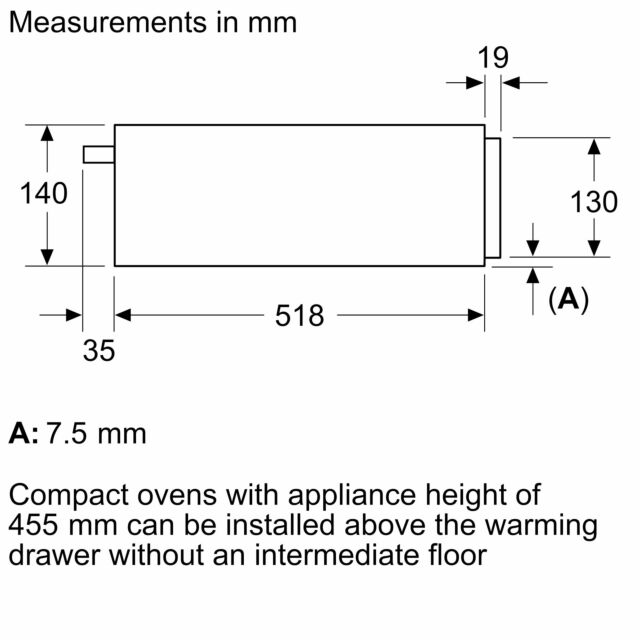 Neff N24HA11N1B N 70, Built-in warming drawer, 60 x 14 cm, Stainless steel