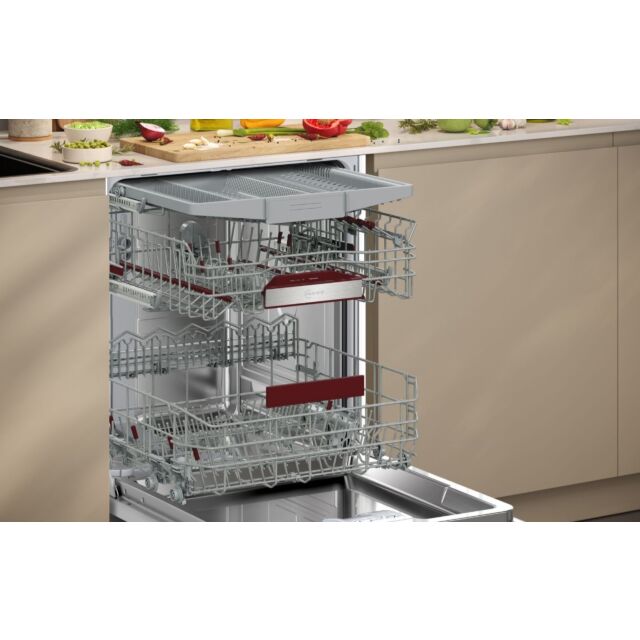 Neff S195HCX17G 6 Programmes, Flex 2 Baskets, Flex Cutlery Drawer, 5 Options, Gap Illumination (Whit