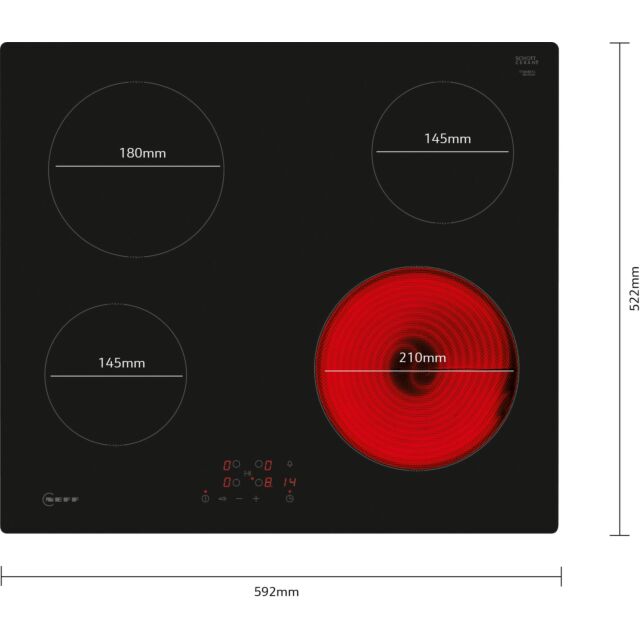 Neff T16NBE1L N 50, Electric hob, 60 cm, Black