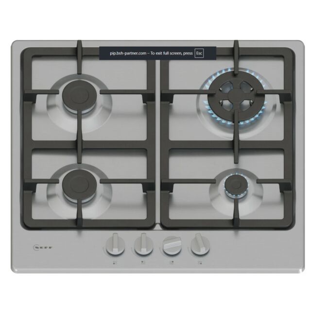 Neff T26GKH8N0 N 50, Gas hob, 60 cm, Stainless steel